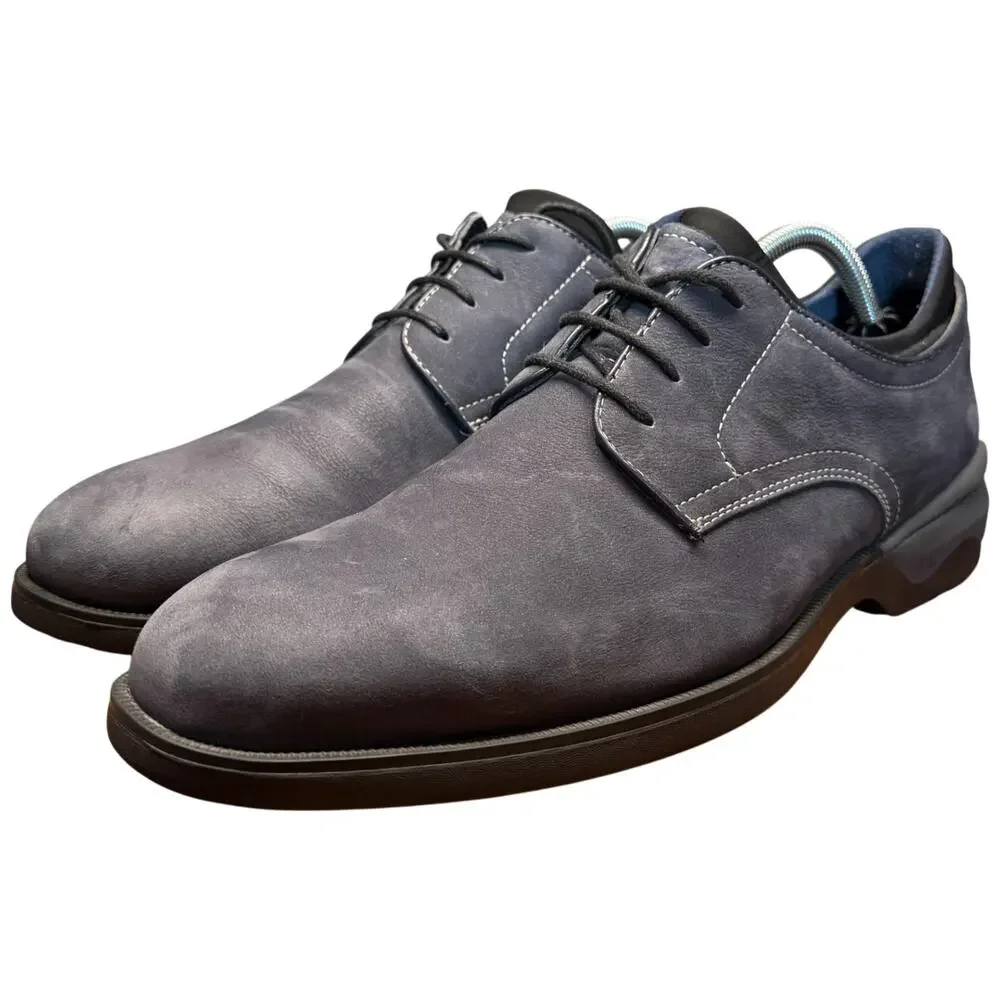 JOHNSTON & MURPHY XC4 Elkins Plain Toe Men's 10M Dual Width Navy Suede Shoes - Picture 2 of 13